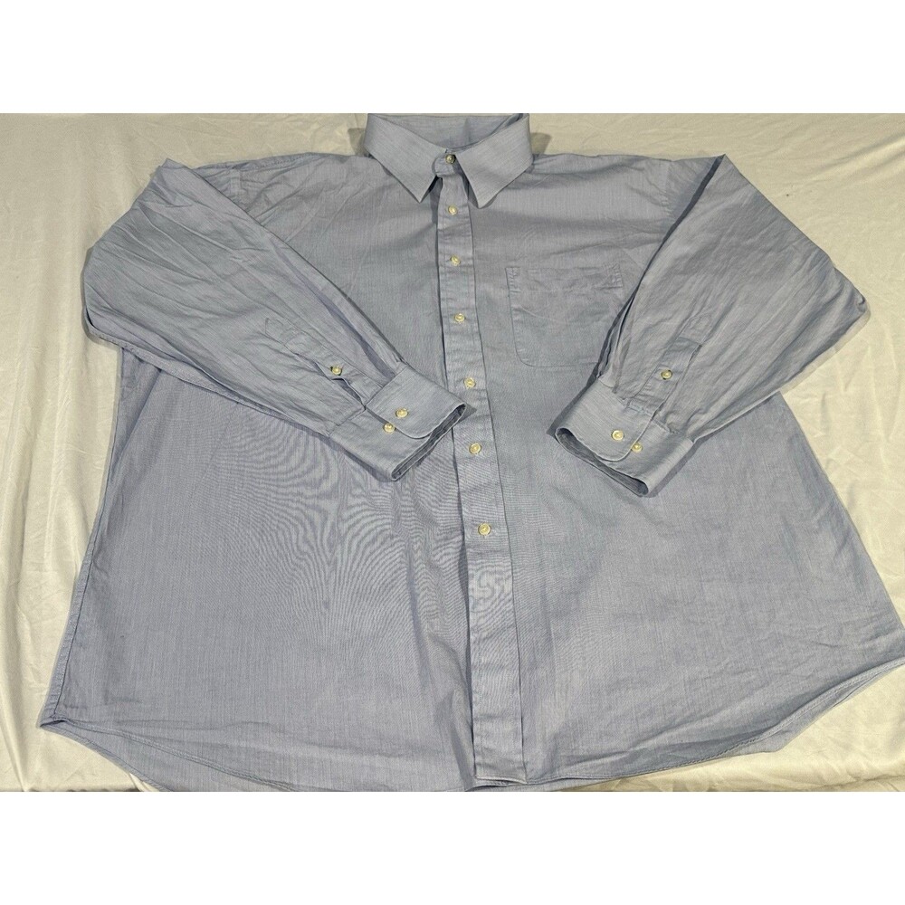 Tommy Hilfiger Men’s XL 17.5 34/35 Blue Pinstripe Cotton Dress Shirt